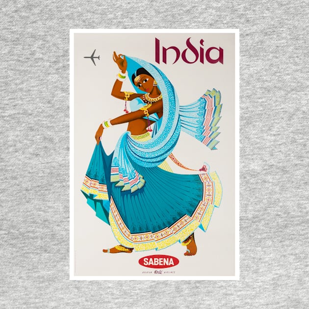 Vintage Travel Poster India Sabena by vintagetreasure